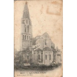 Carte postale ancienne Brive église Saint-Martin clocher Corrèze CPA collection