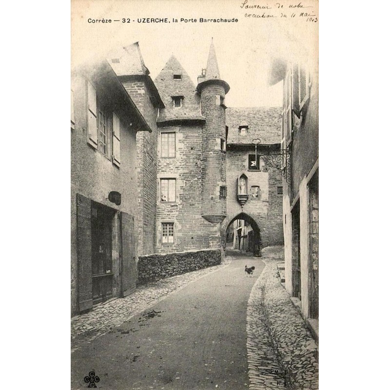 Carte postale ancienne Uzerche Porte Barrachaude Corrèze CPA collectionude