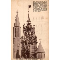 Carte postale ancienne de Dijon représentant l’horloge du Jacquemart sur l’église Notre-Dame