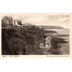 Carte postale ancienne de Saint-Brieuc représentant une vue générale de l’Anse aux Moines en Bretagne