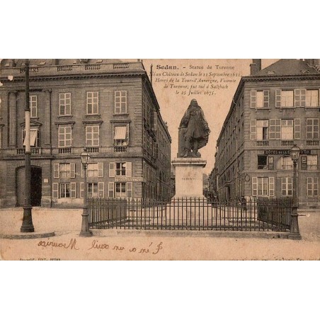 Carte postale ancienne Sedan – Statue de Turenne | CPA monument