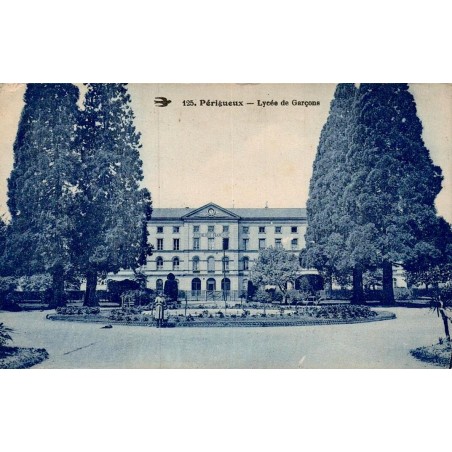 Carte postale ancienne de Périgueux représentant le lycée de garçons en Dordogne
