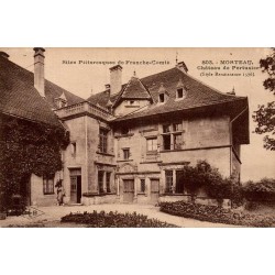 Carte postale ancienne de Morteau représentant le château de Pertusier de style Renaissance dans le Doubs