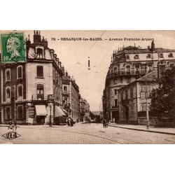 Carte postale ancienne de Besançon représentant l’avenue Fontaine-Argent dans le Doubs au début du XXe siècle