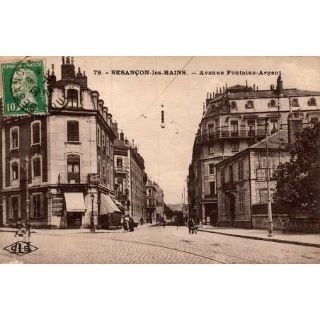 Carte postale ancienne de Besançon représentant l’avenue Fontaine-Argent dans le Doubs au début du XXe siècle