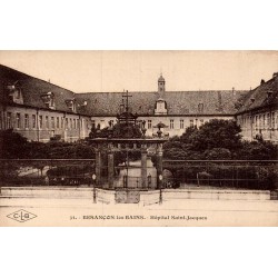 Carte postale ancienne de Besançon représentant l’Hôpital Saint-Jacques dans le Doubs au début du XXe siècle