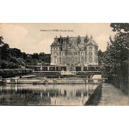 Carte postale ancienne du château de Condé-en-Brie montrant la façade nord dans l’Aisne
