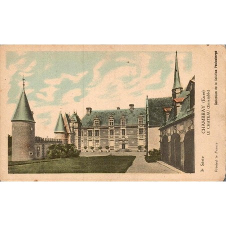 Carte postale ancienne de Chambray représentant le château et son parc dans l’Eure
