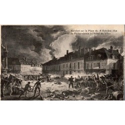 Carte postale ancienne de Châteaudun représentant le combat du 18 octobre 1870 d’après le tableau de Philippoteaux