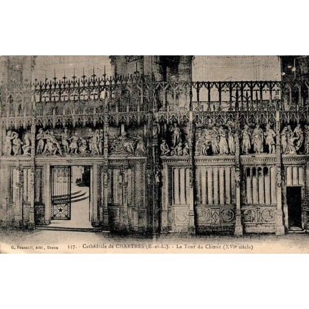 Carte postale ancienne de Chartres représentant la tour du chœur de la cathédrale Notre-Dame en Eure-et-Loir