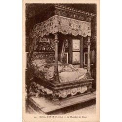 Carte postale ancienne de la chambre de Diane au château d’Anet en Eure-et-Loir