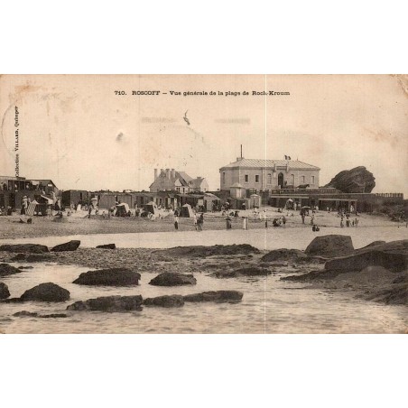 Carte postale ancienne de la plage de Roch Kroum à Roscoff dans le Finistère
