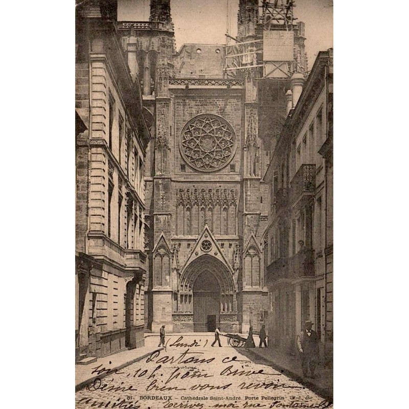 Carte postale ancienne Bordeaux cathédrale Saint-André porte Pellegrin