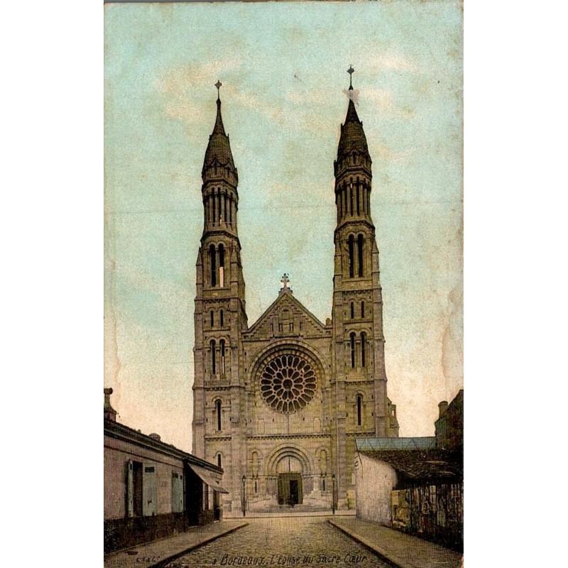 Carte postale ancienne Bordeaux église du Sacré-Cœur en Gironde