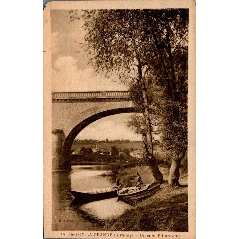 Carte postale ancienne Sainte-Foy-la-Grande un coin pittoresque Gironde