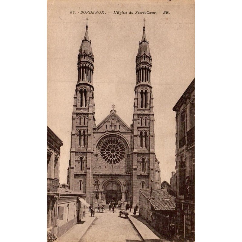 Carte postale ancienne Bordeaux église du Sacré-Cœur en Gironde
