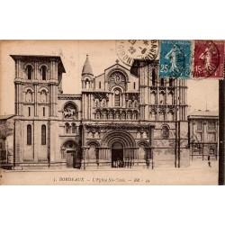 Carte postale ancienne Bordeaux église Sainte-Croix en Gironde