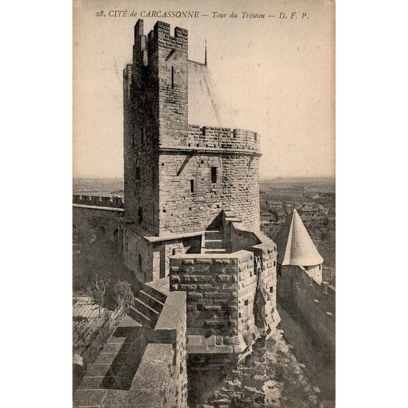 Carte postale ancienne Cité de Carcassonne – Tour du Tréseau