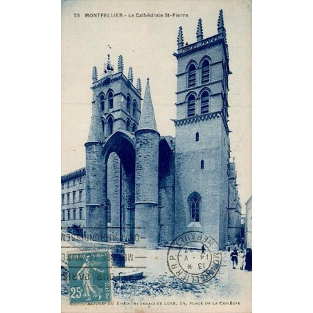 Carte postale ancienne Montpellier cathédrale Saint-Pierre dans l’Hérault