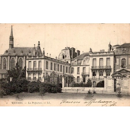 Carte postale ancienne Rennes la Préfecture en Ille-et-Vilaine édition LL