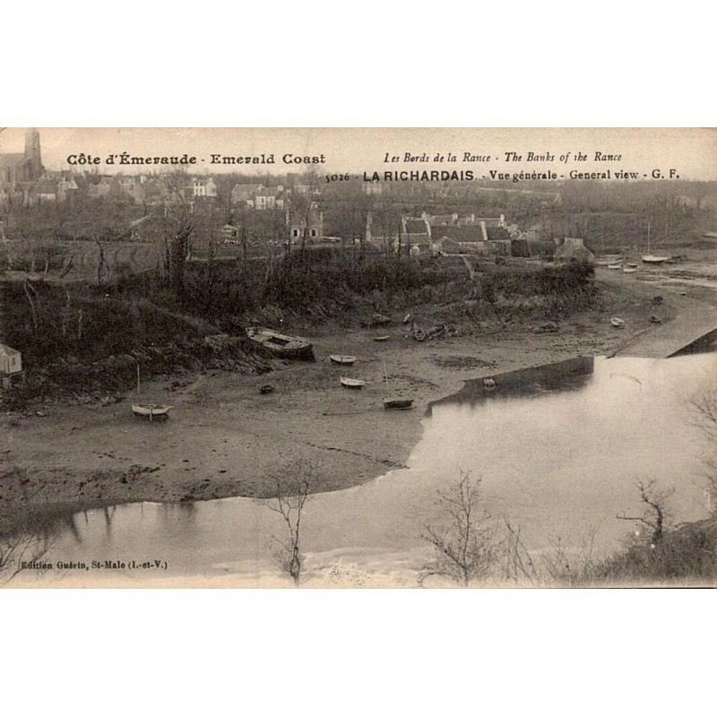 Carte postale ancienne La Richardais vue générale des bords de la Rance en Ille-et-Vilaine