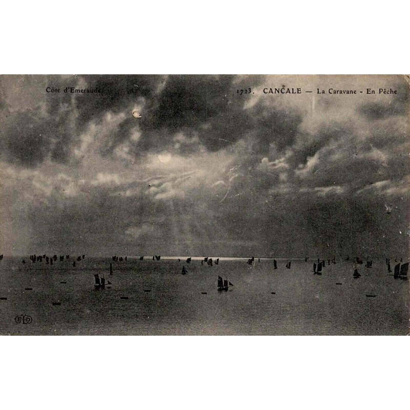 Carte postale ancienne Cancale la caravane en pêche scène maritime en Ille-et-Vilaine