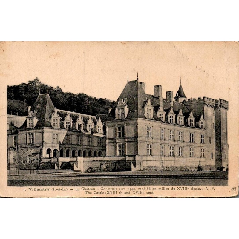 Carte postale ancienne Villandry le château The Castle en Indre-et-Loire
