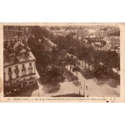 Carte postale ancienne Tours vue de la place Jean Jaurès prise du campanile de l’Hôtel de Ville en Indre-et-Loire