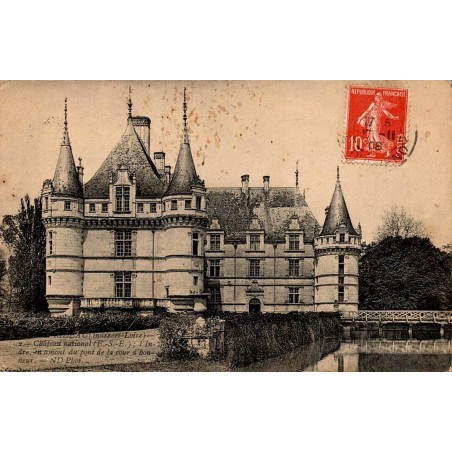 Carte postale ancienne Azay-le-Rideau le château national en Indre-et-Loire