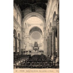 Carte postale ancienne Tours église Saint-Martin nef centrale et chœur en Indre-et-Loire édition ND