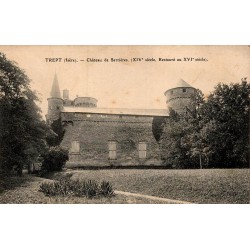 Carte postale ancienne Trept château de Serrières XIVe siècle restauré au XVIe siècle en Isère