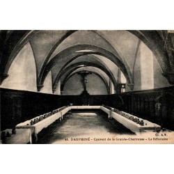Carte postale ancienne couvent de la Grande Chartreuse le réfectoire en Isère