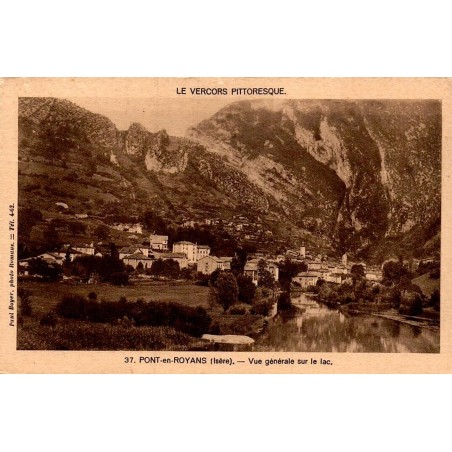 Carte postale ancienne Pont-en-Royans vue générale sur le lac en Isère