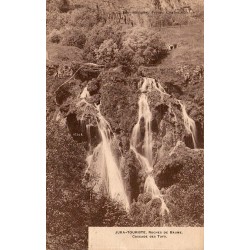 Carte postale ancienne Baume-les-Messieurs roche de Baume et cascade des Tufs dans le Jura
