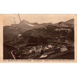 Carte postale ancienne Notre-Dame-de-Bellecombe vallée d’Arly Mont Charvin panorama Savoie
Title
