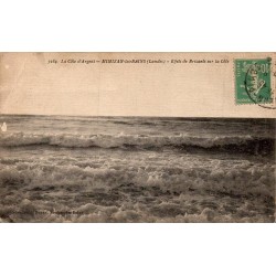 Carte postale ancienne Mimizan-les-Bains effet de brisants sur la côte Côte d’Argent Landes océan Atlantique