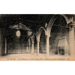 Carte postale ancienne Blois salle des États Généraux aile Louis XII château intérieur historique