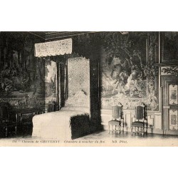Carte postale ancienne Cheverny chambre à coucher du Roi château intérieur historique ND Phot