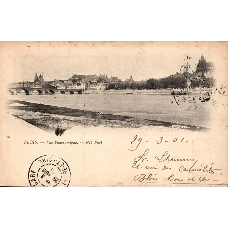 Carte postale ancienne Blois vue panoramique ND Phot panorama urbain Val de Loire Loir-et-Cher
