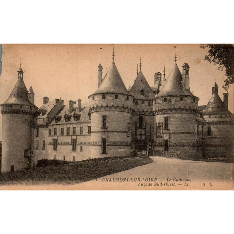 Carte postale ancienne Chaumont-sur-Loire château façade sud-ouest édition LL Loir-et-Cher