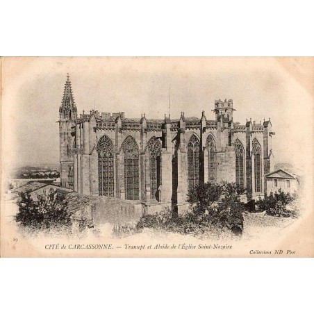 Carte postale ancienne Cité de Carcassonne – Transept et abside de l’église Saint-Nazaire