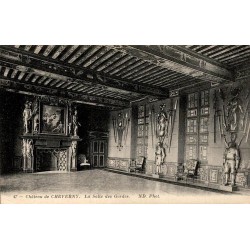 Carte postale ancienne Cheverny salle des gardes château intérieur historique ND Phot Loir-et-Cher