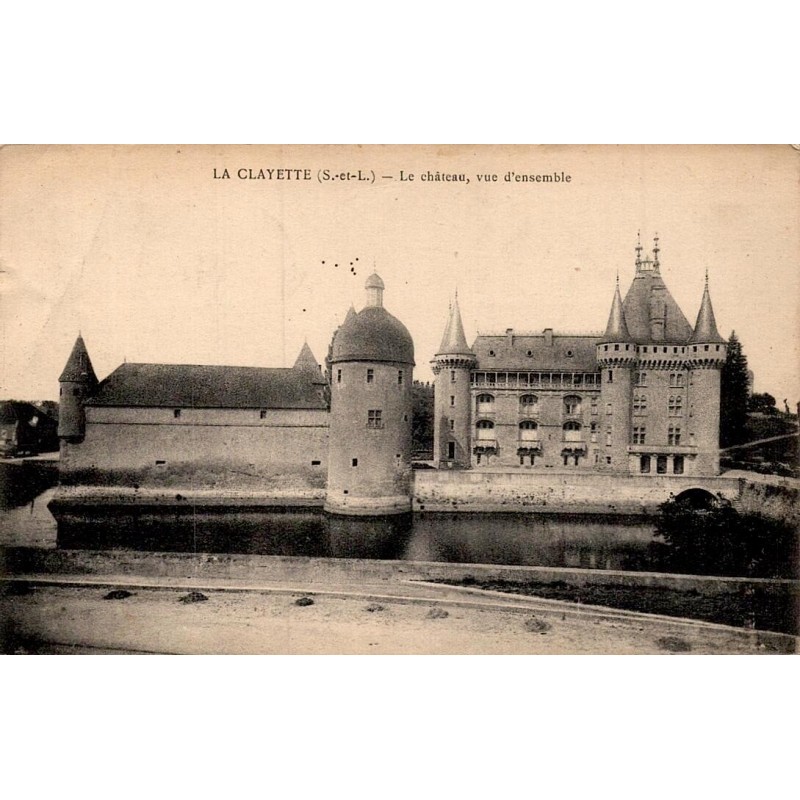Carte postale ancienne La Clayette château vue d’ensemble Saône-et-Loire panorama patrimonial