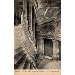 Carte postale ancienne Blois escalier François Ier intérieur du château Renaissance édition LL