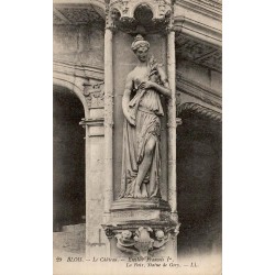 Carte postale ancienne Blois escalier François Ier statue de la Paix Gory château Renaissance édition LL