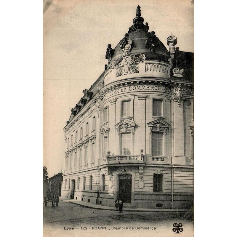 Carte postale ancienne Roanne chambre de commerce bâtiment administratif patrimoine économique Loire