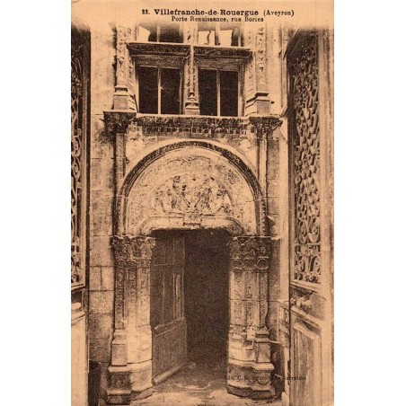 Carte postale ancienne Villefranche-de-Rouergue – Porte Renaissance, Rue Bories