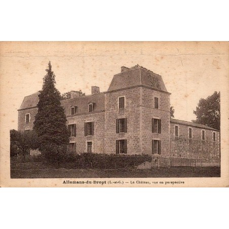 CPA Allemans-du-Dropt château vue perspective