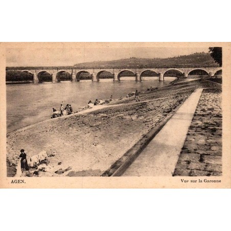 Agen Vue sur la Garonne CPA ancienne Lot-et-Garonne