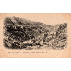 Carte postale ancienne Sainte-Enimie vue prise de la route de Mende Lozère édition ND Phot panorama des Gorges du Tarn